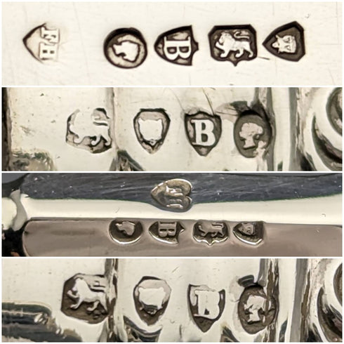 1877年 英国アンティーク 純銀製 カトラリー12ペア 計1475g Francis Higgins 木箱入り