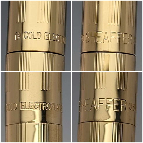US Vintage Sheaffer Fountain Pen Gold Plated Fountain Pen and Ballpoint Pen Set with Case