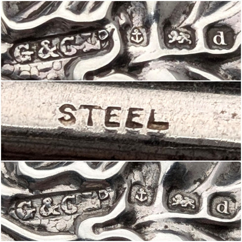 1903 年英國古董純銀手柄鞋拔與連結鉤套裝 G&C Ltd