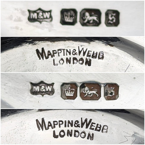 1910年 英国アンティーク 純銀製コンポート ペア 直径14cm 計328g Mappin & Webb