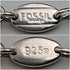 復古純銀現代主義鏈條項鍊,42厘米,28克,FOSSIL