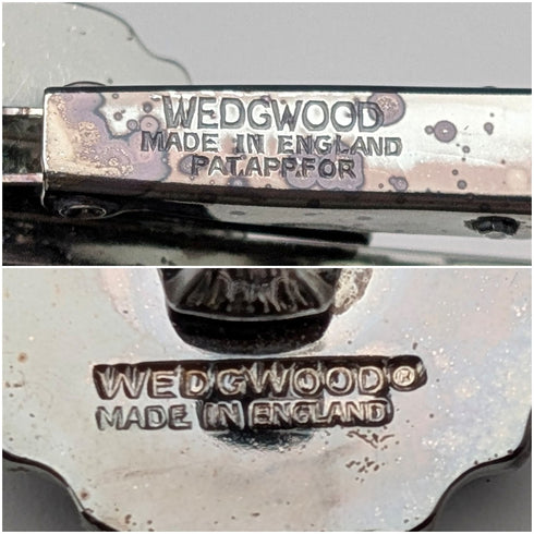 英国ウェッジウッド カフリンクス&ネクタイピン ブルージャスパー帆船丸形カメオ シルバーカラー台座ケース付