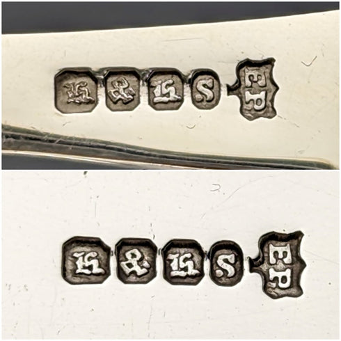 約 1930 年英國復古鍍銀魚餐具 6 對套裝 Hukin & Heath