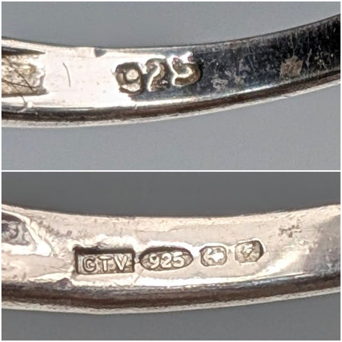 英国ヴィンテージ ブルーストーン 「LOVE」彫刻 純銀リング(15号)指輪