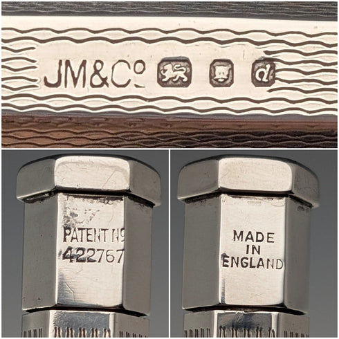 1959年 英国ヴィンテージ ヤード・オ・レッド 純銀製 ヘキサゴン 推進式シャープペンシル