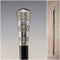 1922 British antique black shaft sterling silver rondelle handle walking stick 91cm MS