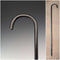 1920s Antique Black Shaft Bent Handle Walking Stick 91cm