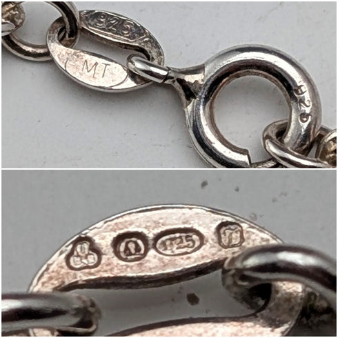 1977 British pure silver jubilee ingot pendant, 32g, with pure silver twist necklace RJ