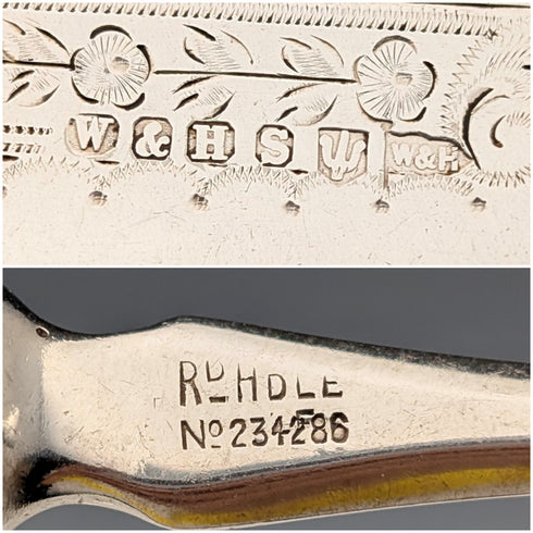 1907年 英国アンティーク シルバープレート製 カトラリー4ペア Walker&Hall