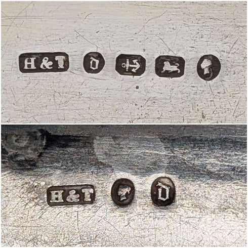 1878年 英国アンティーク 純銀製 角形スナッフボックス 50g Hillard&Thomason