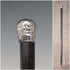 1889 British antique black shaft sterling silver rondelle handle lightweight walking stick 88cm