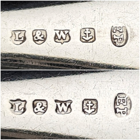 19 世紀末英國古董銀盤魚服務器套裝 LEE & WIGFULL 木盒裝