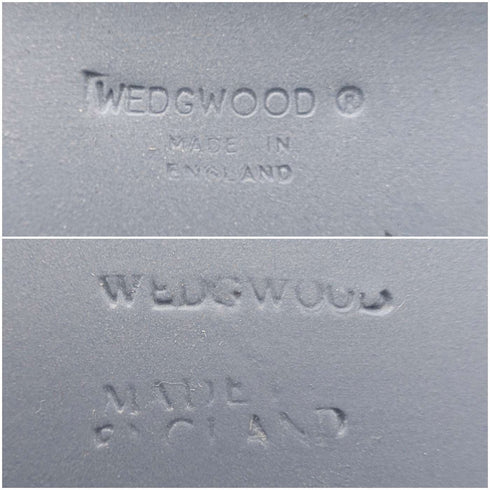 Vintage British Wedgwood Jasperware Square Lidded Boxes, Pair, Pale Blue