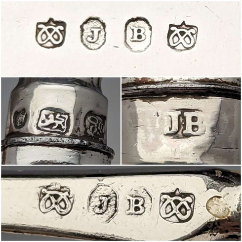 1830 年英國古董純銀手柄餐具 4 件套 John Rodgers & Sons