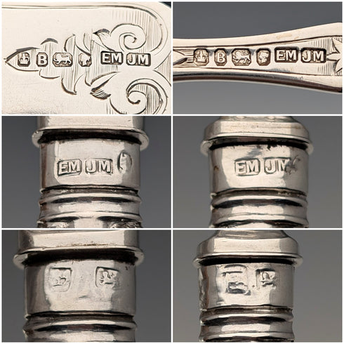 1869年 英国アンティーク 総純銀製 フィッシュカトラリーセット 12ペア 計1161g Mappin Brothers