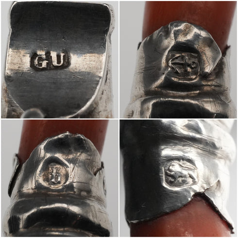 1890 Antique English Sterling Silver "Coral & Bell" Baby Rattle by George Unite