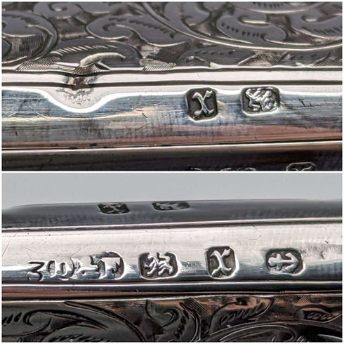 1897 British Antique Sterling Silver Double Door Card Case 122g Deakin and Francis