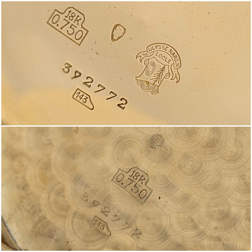 Circa 1940 Vintage Ulysse Nardin Pocket Watch 18K Gold Case In good working order Comes with case and warranty