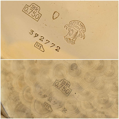 1940年頃 ヴィンテージ ユリス・ナルダン 懐中時計 18金ケース 動作良好 ケース・保証書付
