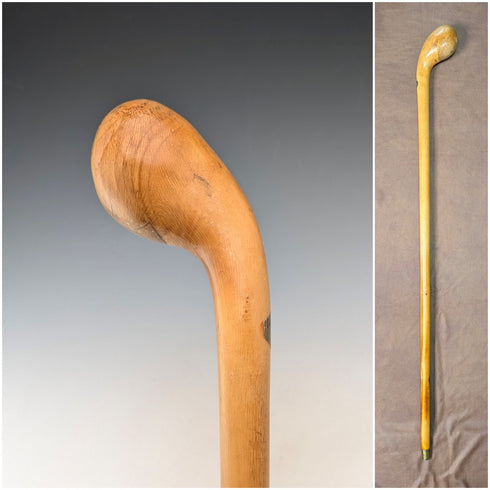 古董英國棕褐色柄週日手杖風格手杖 92 厘米