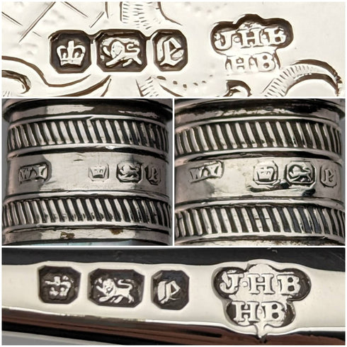 1897年 英国アンティーク 白蝶貝ハンドル 純銀ブレード カトラリー6ペアセット 箱入り J Barraclough