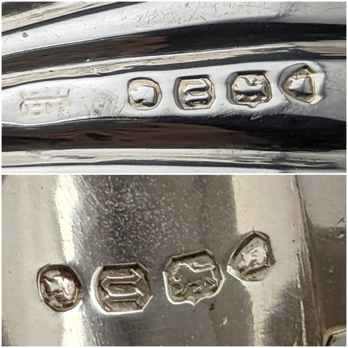 1875年 英国アンティーク 純銀製 ティーキャディースプーン&トング HENRY LIAS ケース入