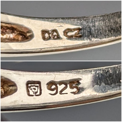 英国ヴィンテージジュエリー キュービックジルコニア 純銀リング(11号)指輪