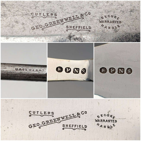1898年 英国アンティーク アントラーハンドル サービングカトラリー7点セット ケース入 William Beatson & Sons