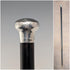 1916 British Antique Black Shaft Sterling Silver Rondelle Handle Cane 87cm