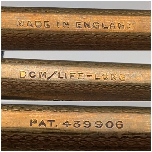 英国ヴィンテージ ライフロング ロールドゴールド製 推進式シャープペンシル