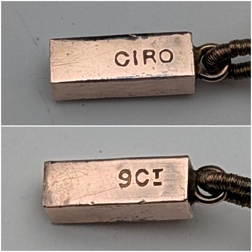 英国ヴィンテージ パールネックレス 70cm 9ctゴールド留め具 ケース付 Ciro