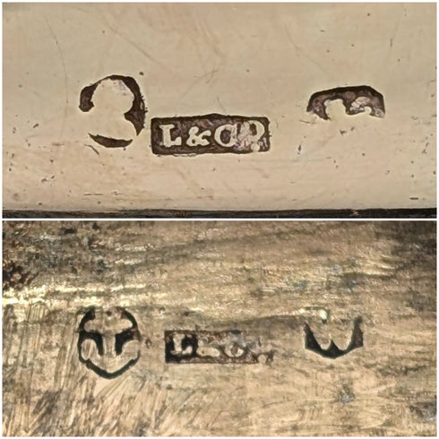 1820 年英國古董純銀油醋汁配海綿 Ledsam&Vale