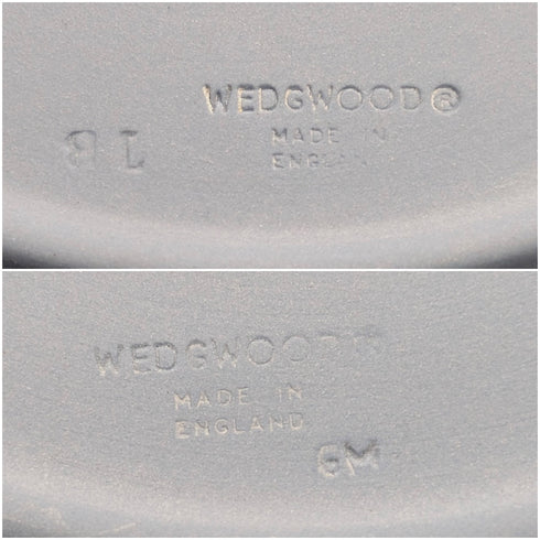 英国ヴィンテージ ウェッジウッド 天使 ジャスパーウェア製 プレートペア 直径22cm ペールブルー②