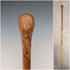 Vintage two-tone brown shaft rondelle handle walking stick, 91cm