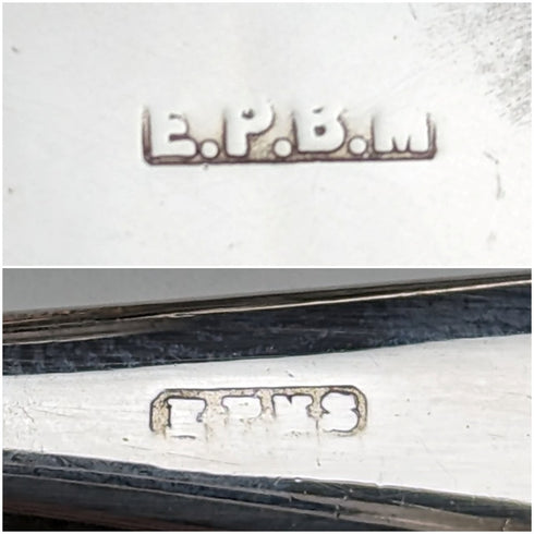 1900年頃 英国アンティーク シルバープレート ソルトディッシュ&スプーン ペア ケース入り