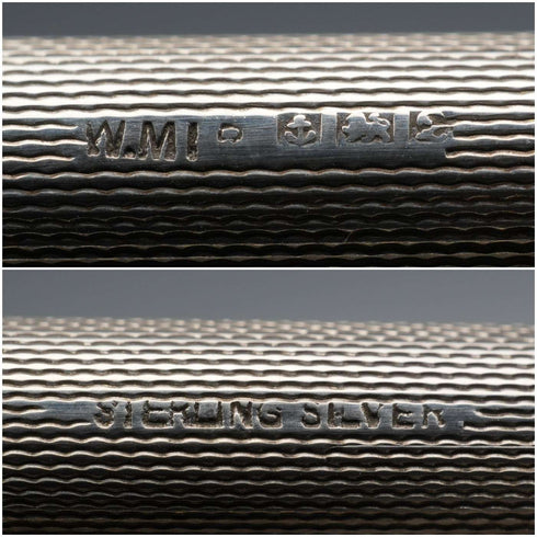 1979 English Vintage Sterling Silver Ballpoint Pen & Propelling Pencil by William Manton Ltd with Case