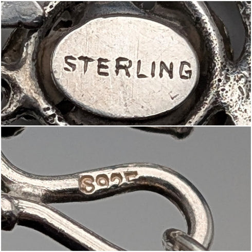 復古 純銀製 玫瑰花鏈條 項鍊43cm 65g