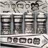 1871 British antique all-sterling silver fish cutlery set, 6 pairs, total 608g, Martin and Hall, with tray