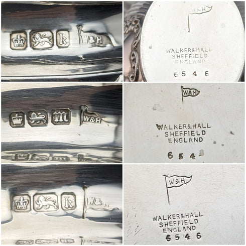 1902年頃 英国アンティーク 純銀製バチェラーティーポット3点セット 計540g Walker&Hall