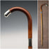 1914 British Antique Thunk Shaft Sterling Silver-Mounted Large-Curved Handle Walking Stick Cane 93 cm
