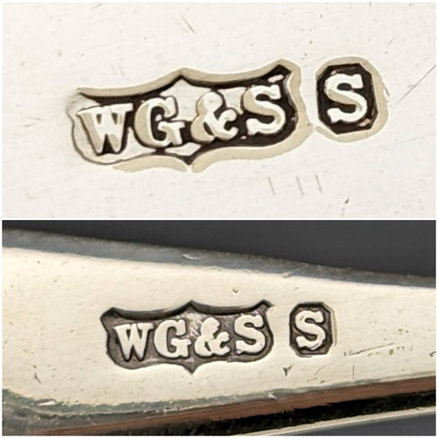 1890 年左右英國古董鍍銀餐具 12 對套裝木盒 William Gallimore