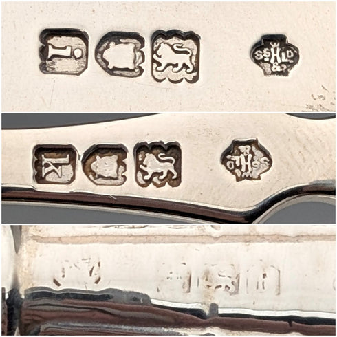 1905年頃 英国アンティーク 総純銀製 カトラリーペア 計71g William Hutton