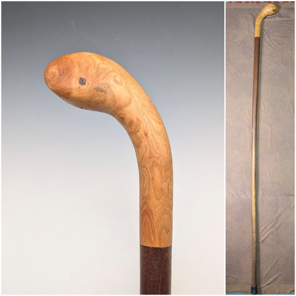 ヴィンテージ 2トーンカラー 大型ハイキングステッキ 杖 145cm