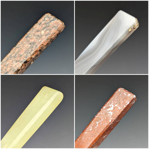 1900年頃 英国ヴィンテージ 天然石ハンドル カトラリー12ペアセット 箱入り Cavendish