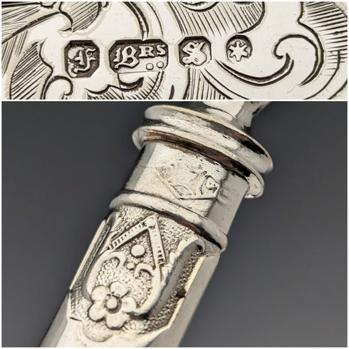 19 世紀末英國古董鍍銀甜點餐具 6 對套裝木盒裝 Fenton Brothers