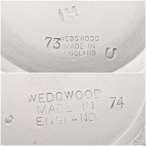 一對英國老式韋奇伍德黑色碧玉花瓶。