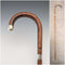 Circa 1928 British Vintage Brown Shaft, Curved Handle, Sterling Silver Ornamented Walking Stick, 85cm