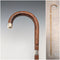 Circa 1928 British Vintage Brown Shaft, Curved Handle, Sterling Silver Ornamented Walking Stick, 85cm