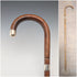Circa 1928 British Vintage Brown Shaft, Curved Handle, Sterling Silver Ornamented Walking Stick, 85cm