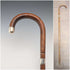 Circa 1928 British Vintage Brown Shaft, Curved Handle, Sterling Silver Ornamented Walking Stick, 85cm